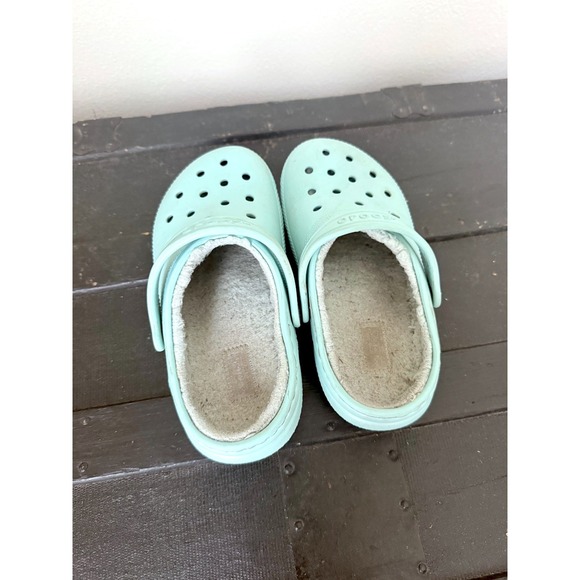 Crocs Classic Lined Clog Kids Aquamarine Blue Mint Slides Size Toddler Kids 13 - Picture 7 of 10